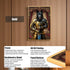 Gold framed wall art featuring a knight dog in golden armor, HD UV printed on clear acrylic panel, suitable for wall or tabletop display.