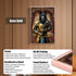 {{ $('Get a product').item.json.title }} featuring a black dog knight in golden and black armor holding a sword. This framed art has a rose gold durable alloy frame, HD UV printing, a clear acrylic front panel, and a versatile backboard with stand for wall mounting or tabletop display.