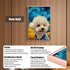 Custom pet portrait, personalized Bichon Frise dog painting, Starry Night pet wall art gift, rose gold frame.