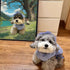 Cute dog poses with its custom pet portrait, a personalized dog painting and unique pet wall art gift.