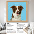 Custom pet portrait of 'pappy' dog, natural wood frame. Personalized dog painting, unique pet wall art gift.