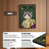 Funny royal cat pet portrait art print with a black frame and clear acrylic panel, featuring HD UV printing.