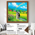Personalized dog painting gift for pet lovers, custom pet portrait wall art.