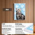 Custom framed tabby cat portrait, personalized pet painting, pet wall art gift with paw prints and durable frame.