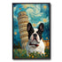 Custom French Bulldog pet portrait, Van Gogh style. Personalized dog painting with Pisa, great pet wall art gift.