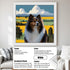 Shetland Sheepdog custom pet portrait, personalized dog painting framed wall art, unique pet gift for dog lovers.