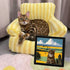 Bengal cat with its personalized custom pet portrait painting, a unique pet wall art gift for cat lovers.