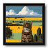 Personalized tabby cat portrait painting, custom pet wall art gift for cat lovers.