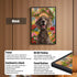 Black framed custom pet portrait of a happy dog, ideal personalized dog painting and pet wall art gift.