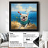 Personalized French Bulldog portrait painting, custom dog wall art gift with lighthouse.