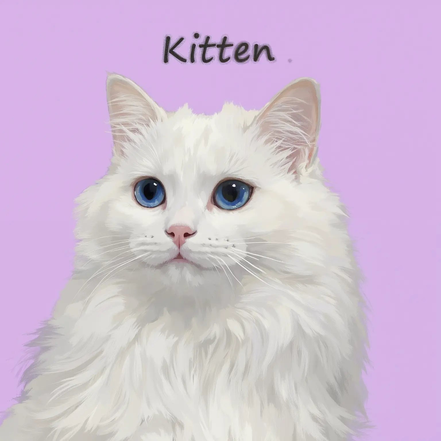 Purple Hand Drawn Pet Portrait