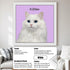 Custom pet portrait: personalized white cat painting with blue eyes. Pet wall art gift for pet lovers.