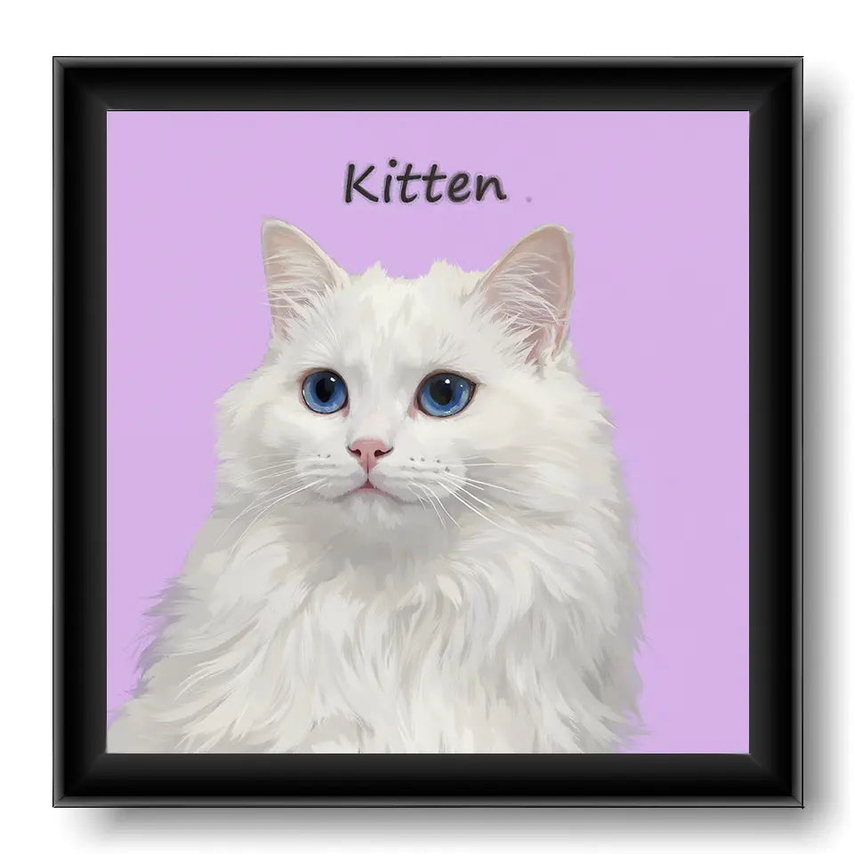 Purple Hand Drawn Pet Portrait