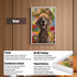 Custom dog portrait, personalized pet painting, vibrant dog wall art gift, framed Weimaraner with welcome sign & flowers.